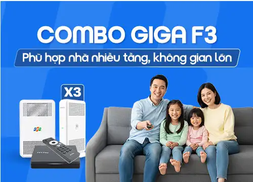 Đăng ký Combo FPT Giga F3 3 Wifi Mesh và Truyền hình